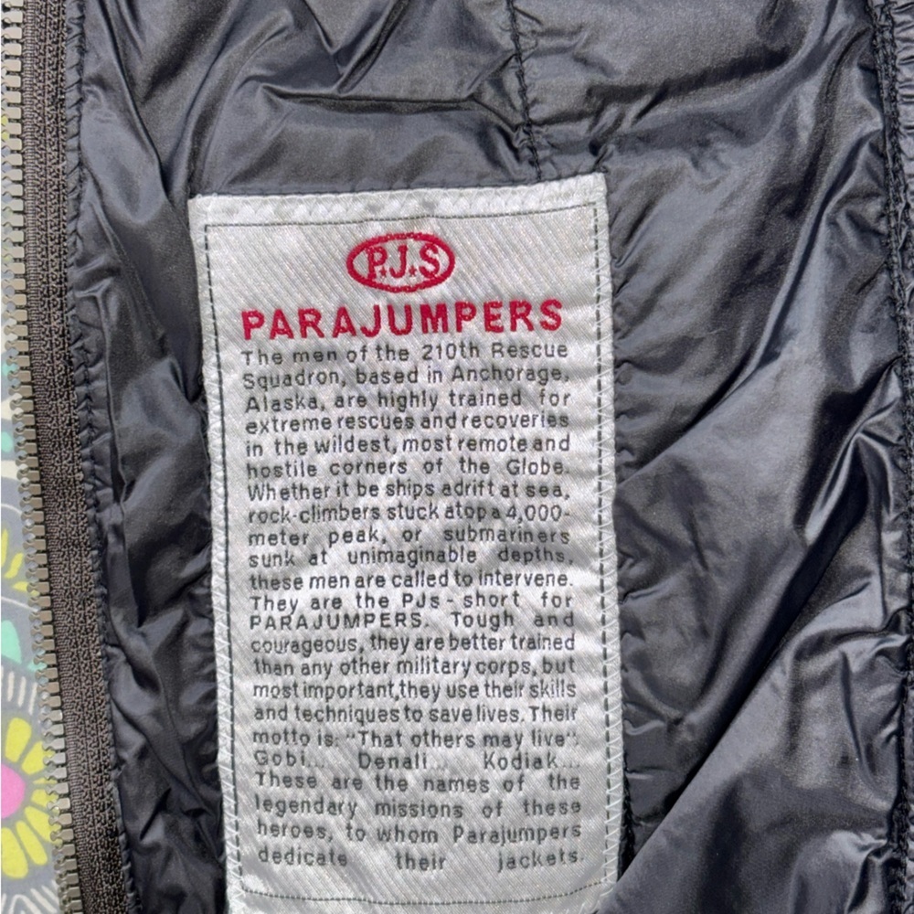 EUC Parajumpers Olivia Mixed Media Down-filled Fleece Jacket Black XS $385​​ - Picture 11 of 13